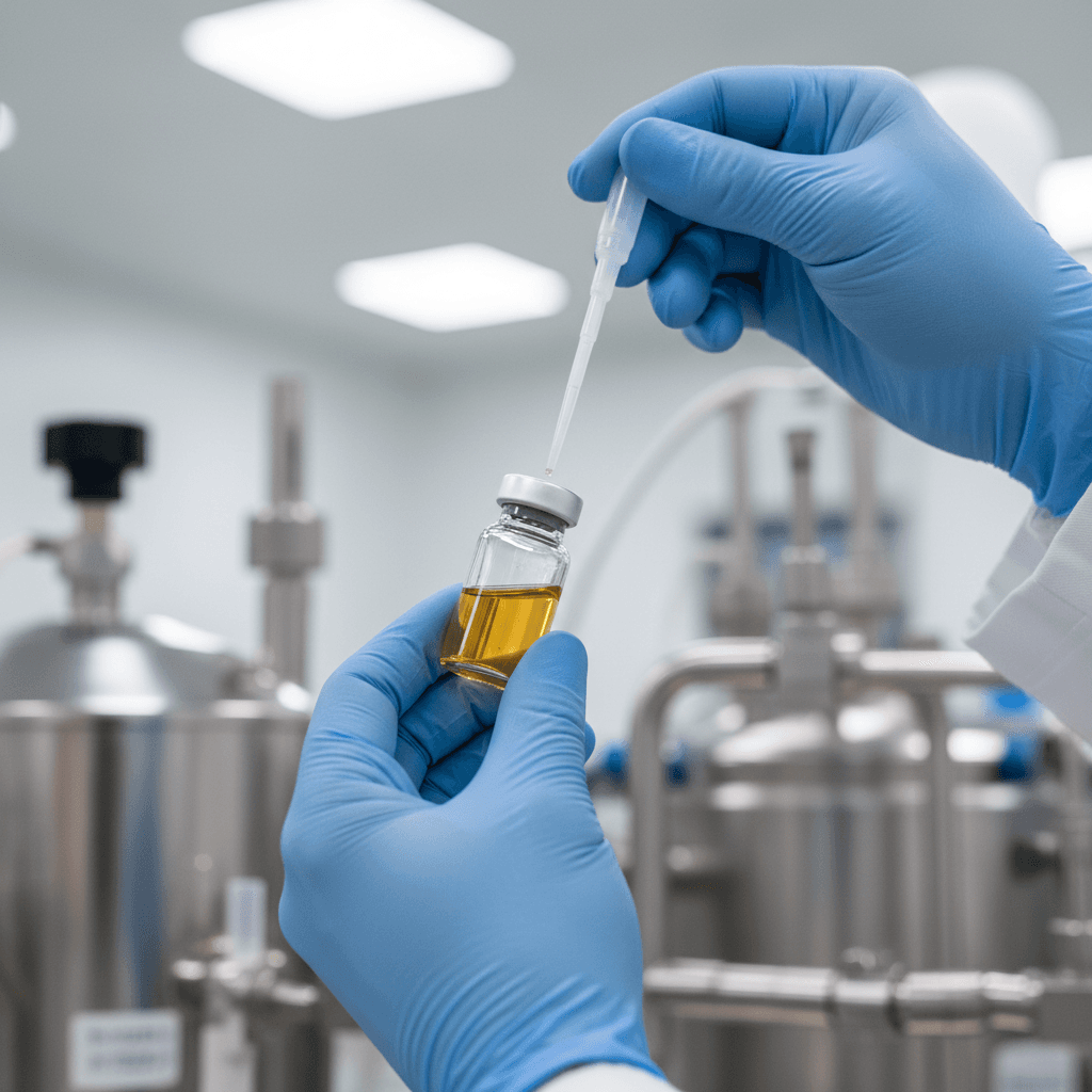 Technician packaging a sample for transport