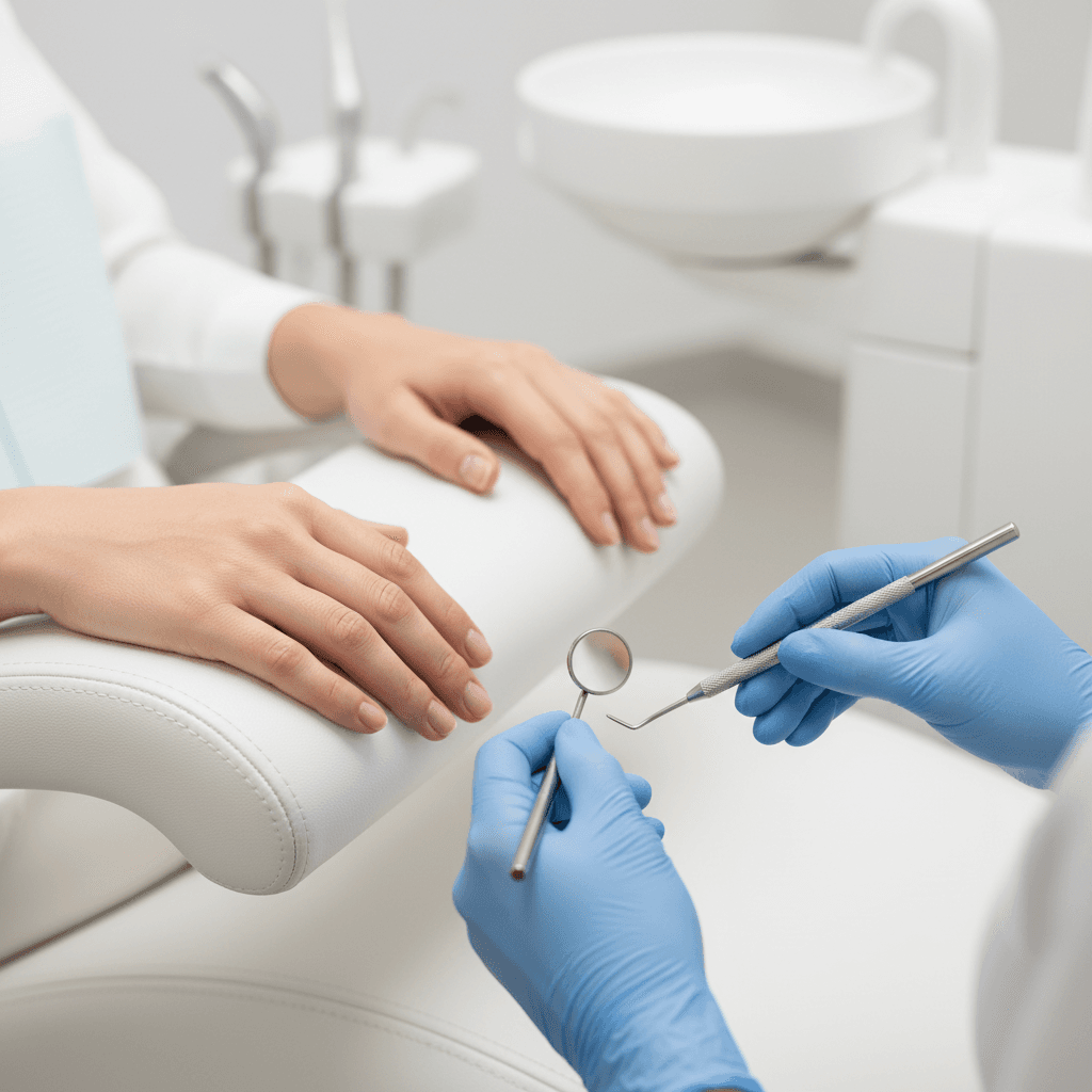 Professional collecting a cheek swab sample